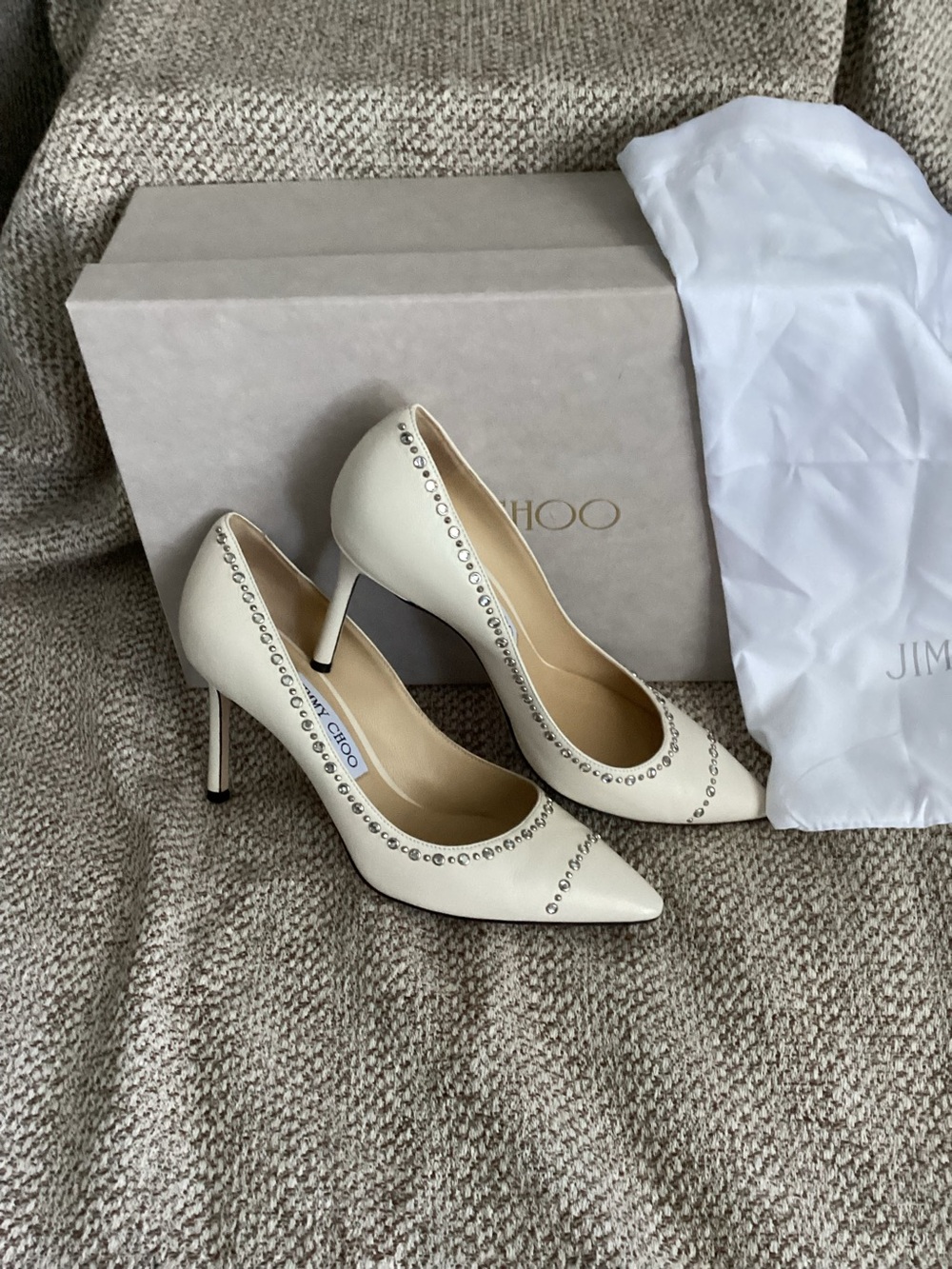 Jimmy Choo Romy 85 Crystal Embellished Pump, Size 7
